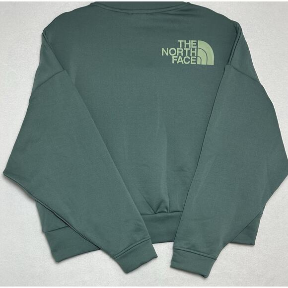 The North Face Women's Oversized Fleece Crew Sweatshirt L Dark Sage Green NWT - Picture 10 of 11